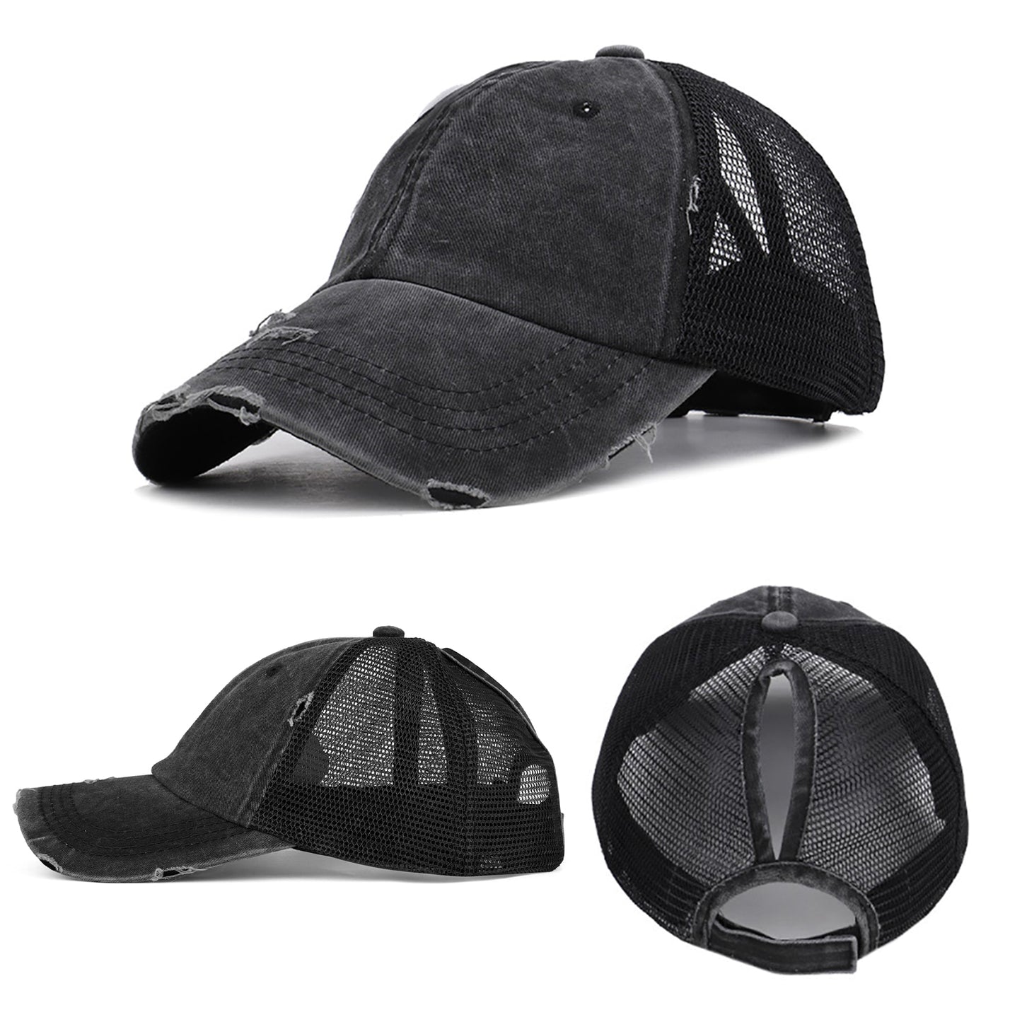 Distressed Vintage Ponytail Cap